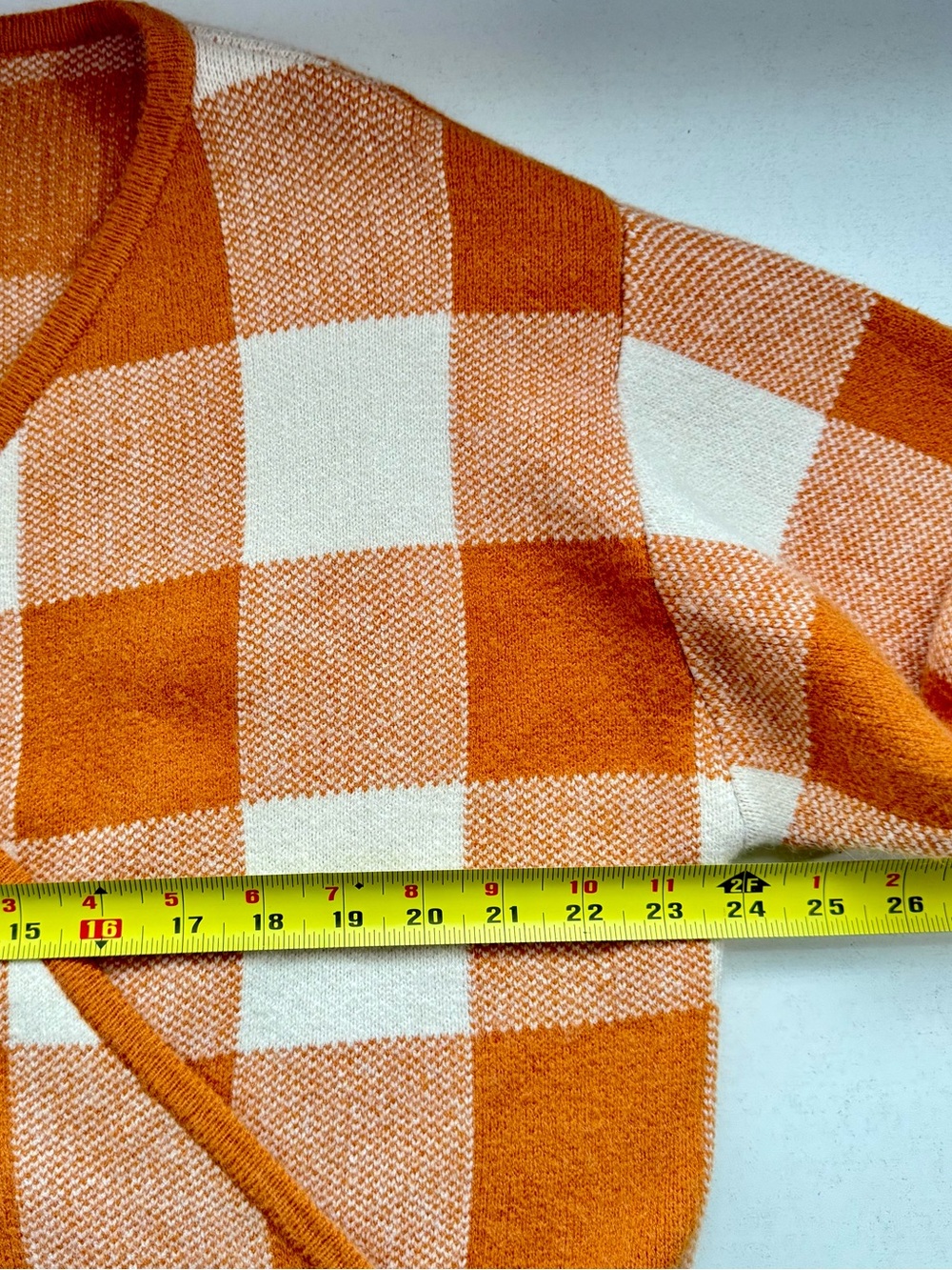 Anthropologie Callahan Agnes Surplice V-Neck Buffalo Check Wrap Sweater - Picture 6 of 7